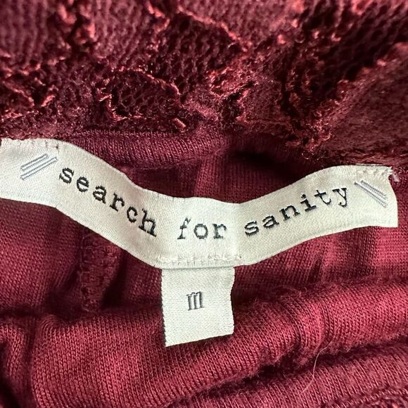 Search For Sanity Womens M All Over Lace Midi Skirt Burgundy Red Straight Pencil - Picture 4 of 8